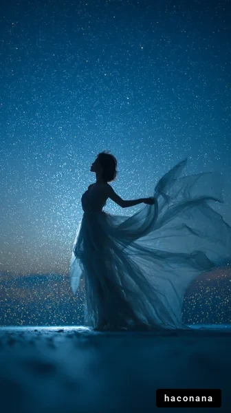 幻想的な海辺のシルエット