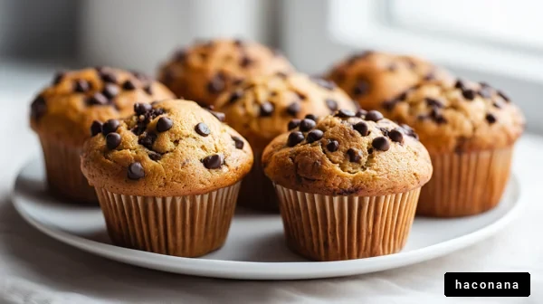 チョコチップマフィンの盛り付け