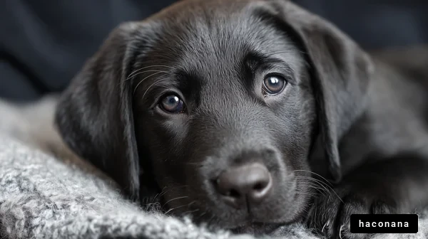 かわいい黒い子犬のアップ