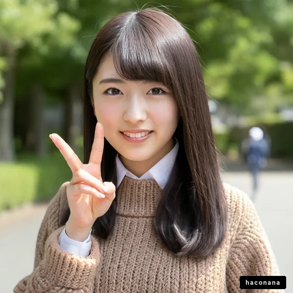 公園で微笑む女性