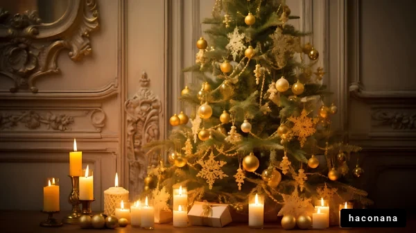 ゴールドのクリスマスツリー