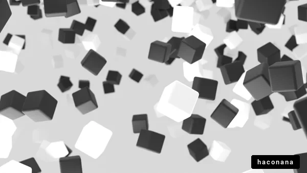 立体的な黒白の立方体