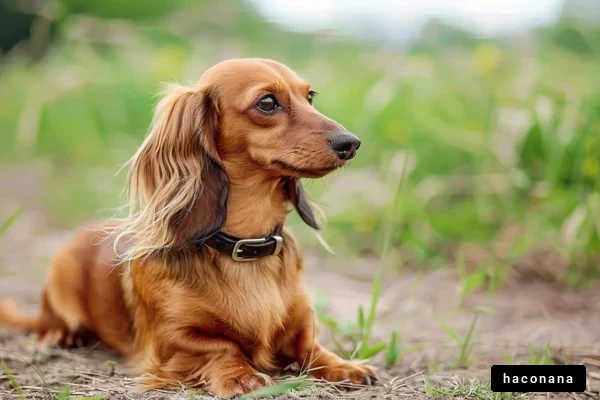 草原にいる犬の横顔