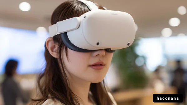 VR体験を楽しむ女性