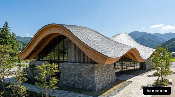 波打つ屋根の建築物