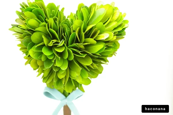 緑のハート型装飾