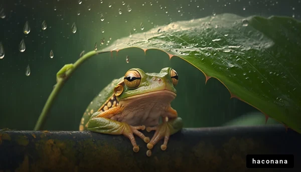 雨の日のカエル