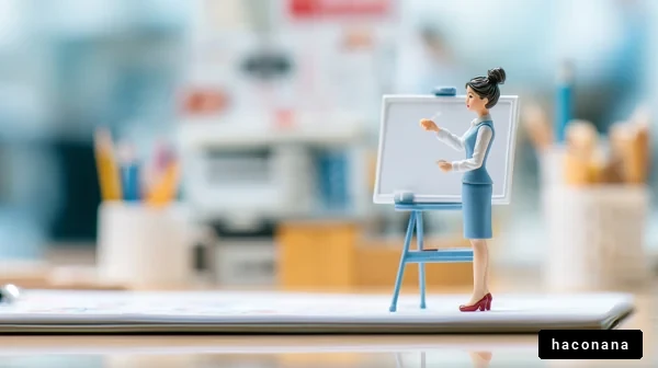 オフィスでプレゼンをする人形