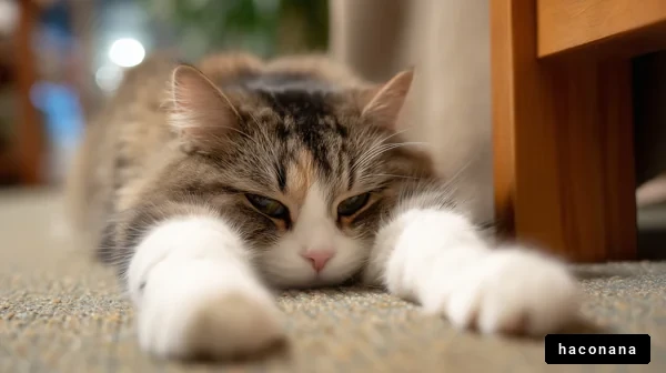 リラックスした猫の姿