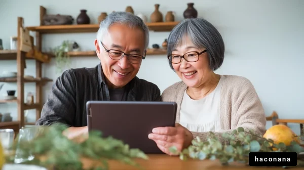 楽しむシニアカップルのひととき