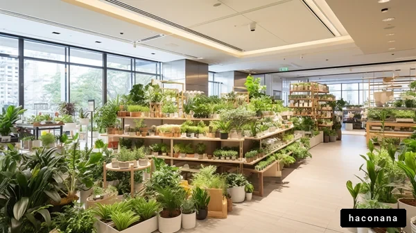 多様な観葉植物の店内