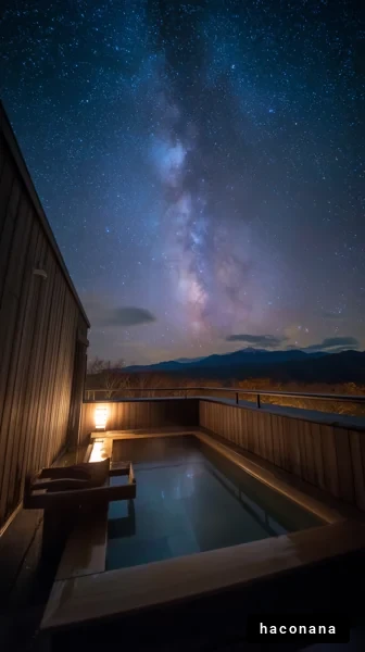 星空の下の露天風呂