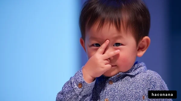 子供がキメポーズ