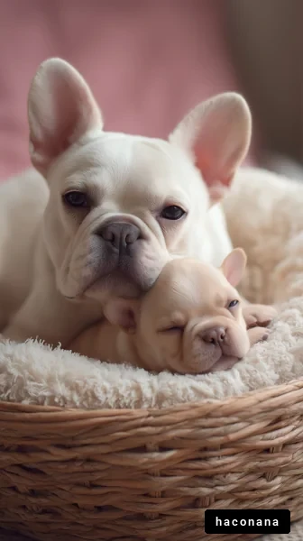 可愛いフレンチブルドッグの親子