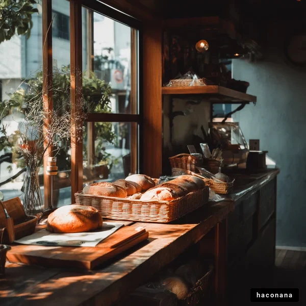 明るいベーカリーの風景