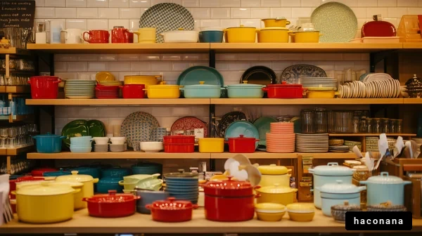 カラフルな食器棚の風景