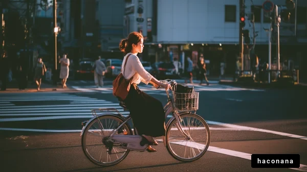 自転車に乗る女性