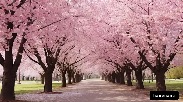 美しい桜並木の風景