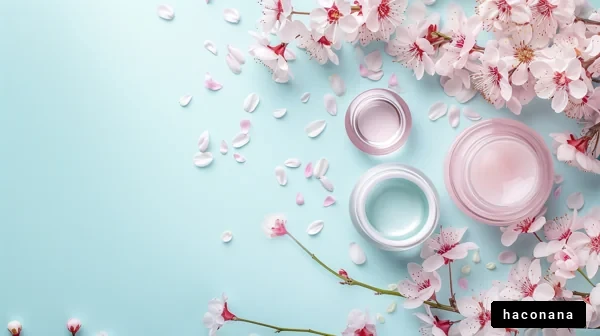 花と化粧品のアレンジメント