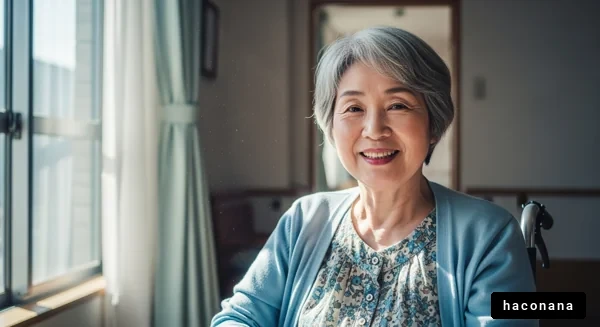 高齢女性の微笑み