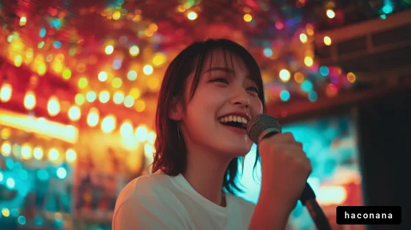 カラオケで楽しむ女性