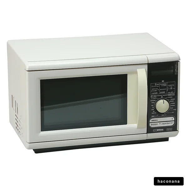 白い電子レンジとキッチン