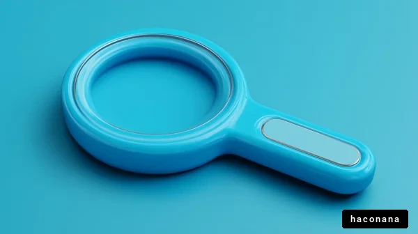 青い虫眼鏡の画像