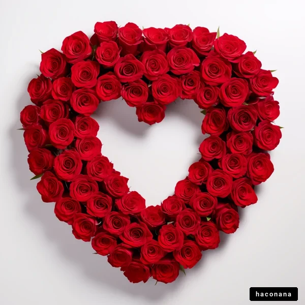 赤いバラのハート型アレンジ