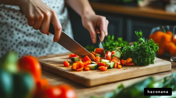 新鮮野菜の調理風景