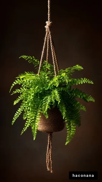 吊るされた緑の植物