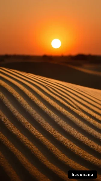 砂漠の日没の美しさ