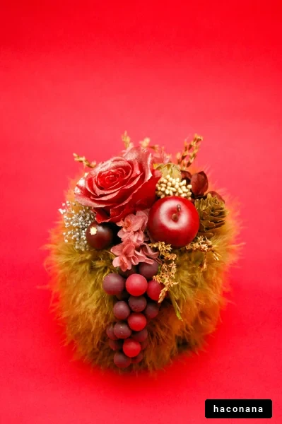 赤い花のアレンジメント