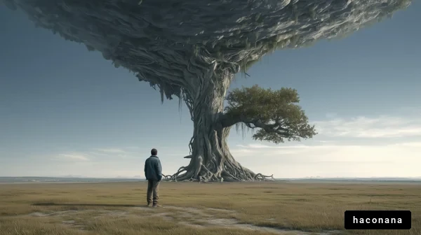 幻想的な木と人
