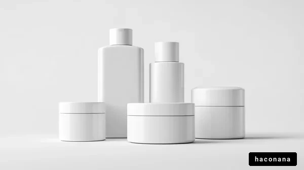 シンプルな白い化粧品容器