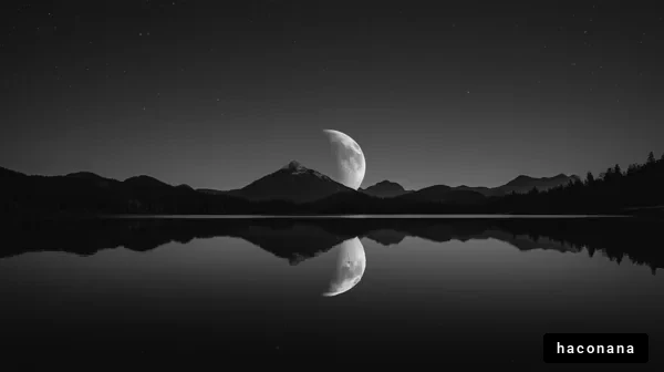 静寂な月明かりの湖