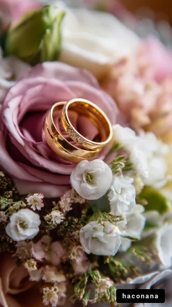 結婚式の花と指輪