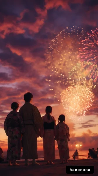 花火を見上げる子供たち