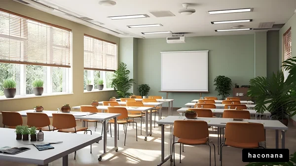 明るい教室の内部