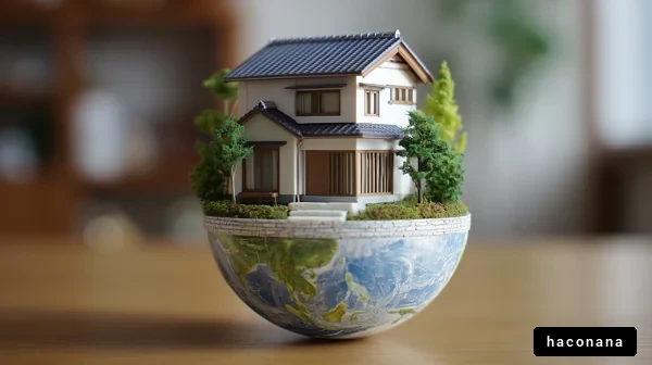 地球に家を乗せた風景