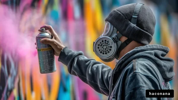 スプレーで描くアートの瞬間