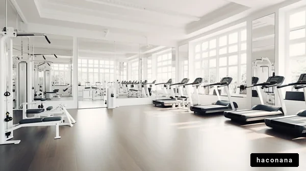 明るいジムの内部