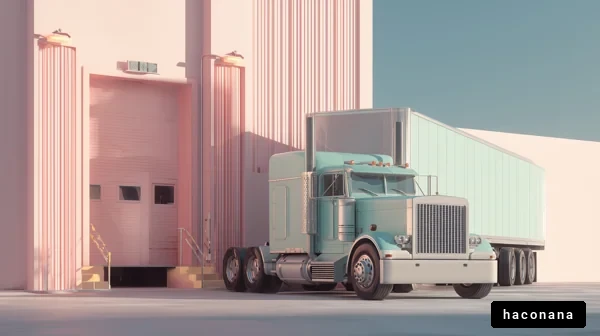 トラックと倉庫の風景