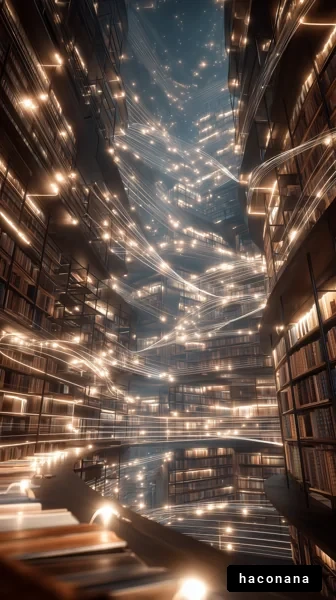 未来的な書庫の光景