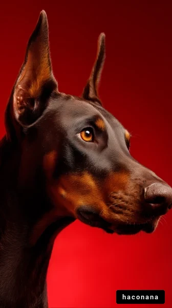 赤い背景の犬の肖像