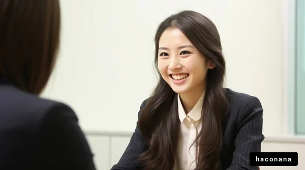 面接シーンでの笑顔