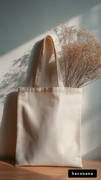 シンプルなトートバッグの画像