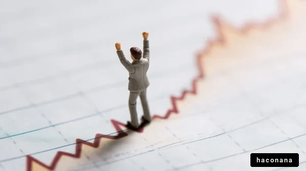 グラフ上の成功を喜ぶ人