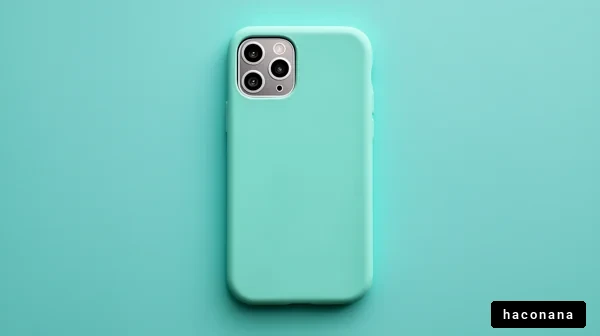 鮮やかな青緑色のスマホケース