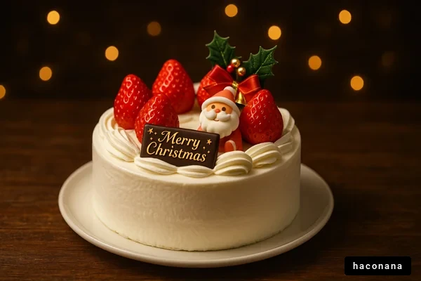 クリスマスケーキとサンタ