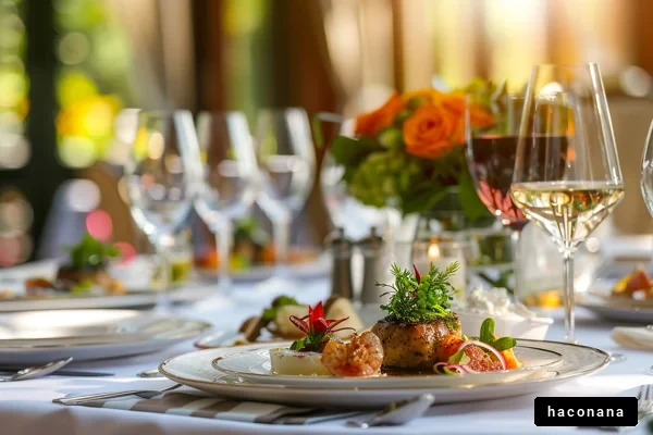 美味しい料理のテーブルシーン